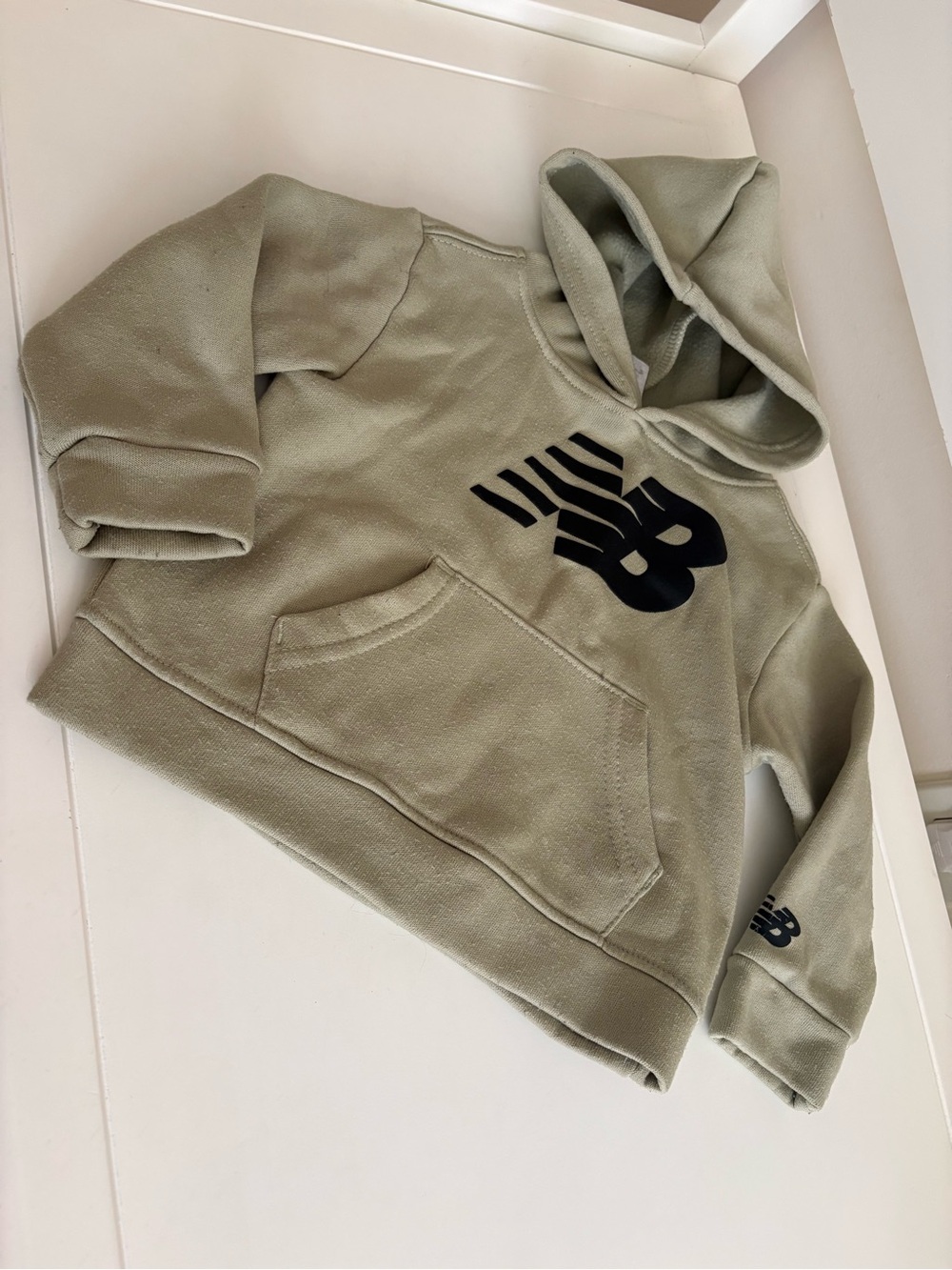 New Balance Kids Olive Green Hoodie with NB Logo
